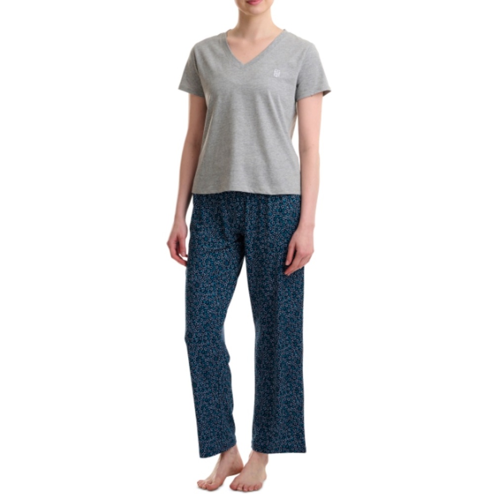 Tommy Hilfiger Women's Short-Sleeve V-Neck Sleep Tee - Heather Grey NWT